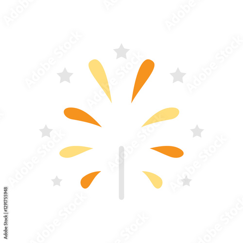 Firework icon in flat color style