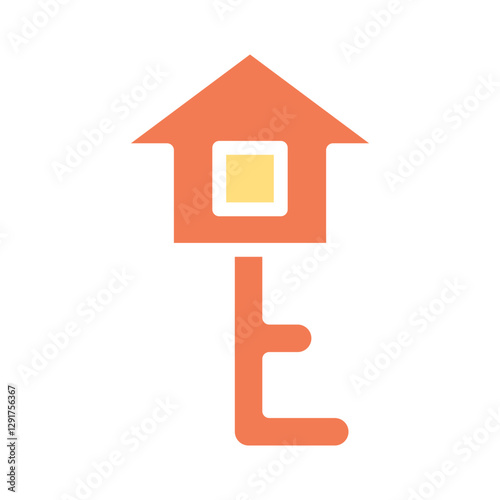 House key icon in flat color style