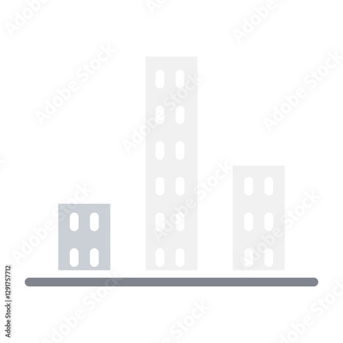 Condo icon in flat color style