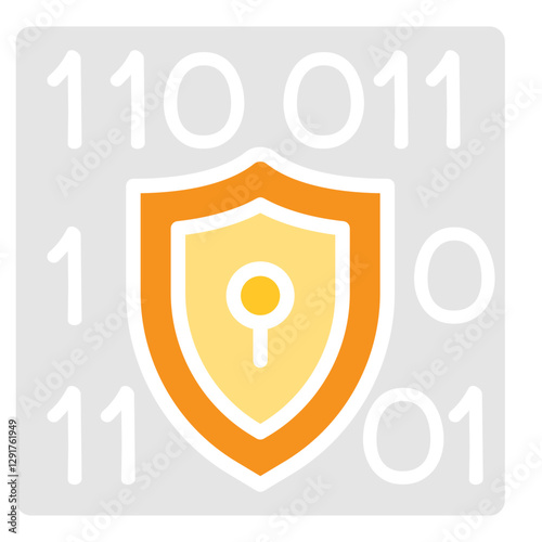 Firewall icon in flat color style