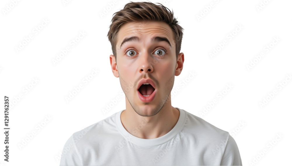 young man with surprised look on his face isolated on transparent background young man with surprised look on his face isolated on transparent background