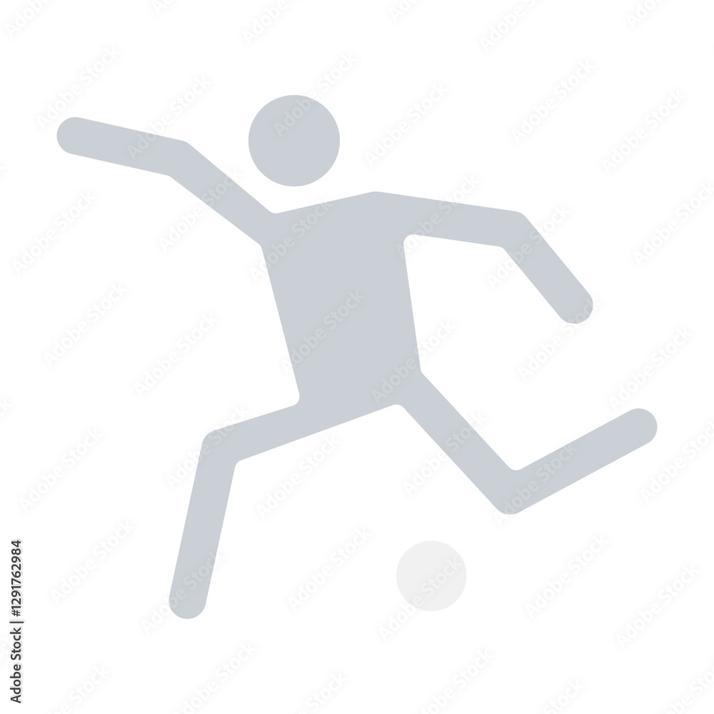 Playing football icon in flat color style Playing football icon in flat color style