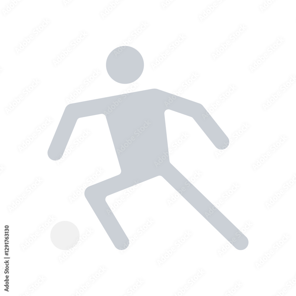 Playing football icon in flat color style Playing football icon in flat color style