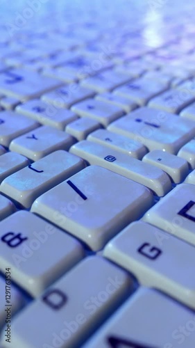 Animated Keys of a keyboard in macro lens