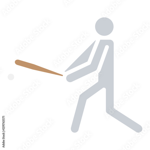 Batter, Baseball player icon in flat color style