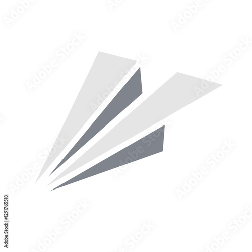 Paper plane icon in flat color style