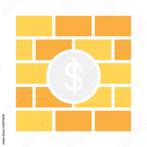 Trade war icon in flat color style