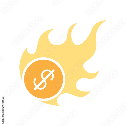 Trade war icon in flat color style