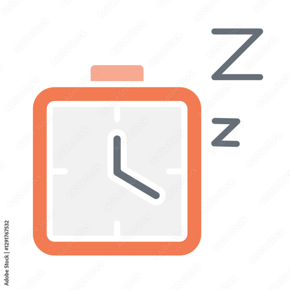 Sleeping time icon in flat color style Sleeping time icon in flat color style