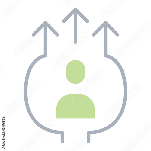 Self improvement icon in flat color style