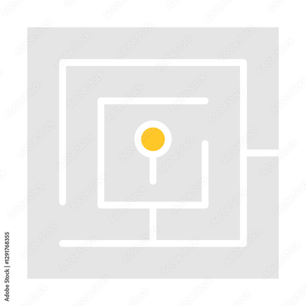 Security system, Maze icon in flat color style Security system, Maze icon in flat color style