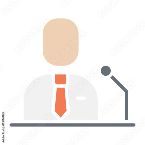 Speech icon in flat color style