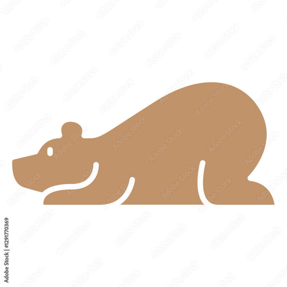 Fototapeta premium Bear icon in flat color style