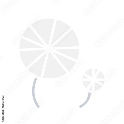 Dandelion icon in flat color style