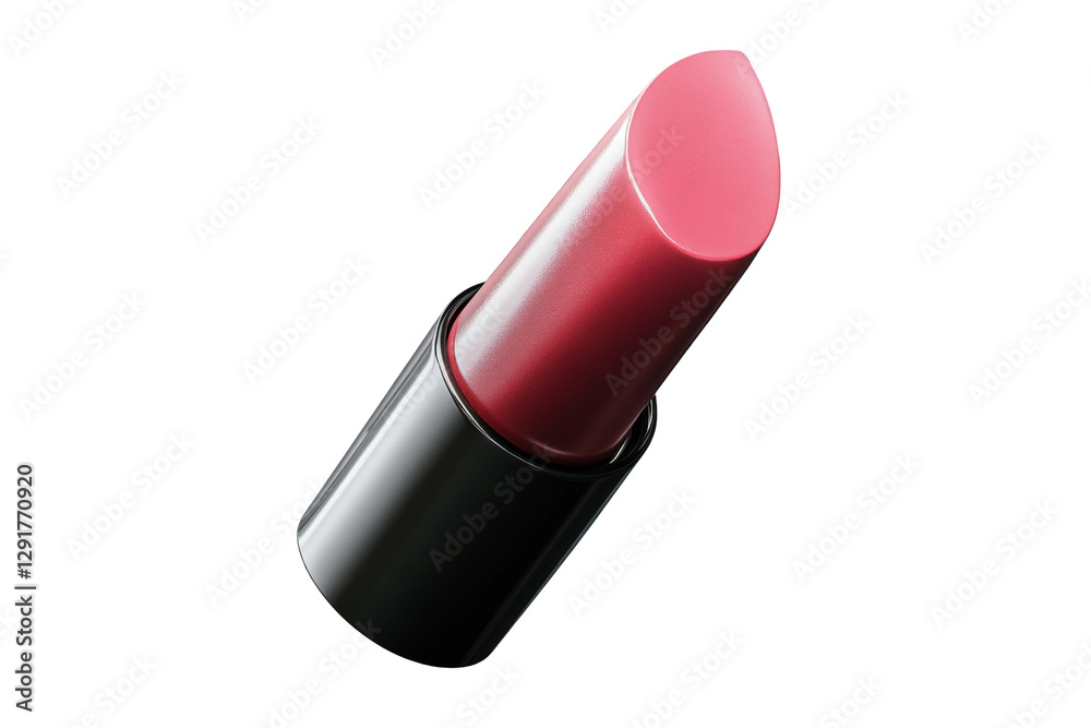 Elegant pink lipstick in sleek black tube, cut out Elegant pink lipstick in sleek black tube, cut out
