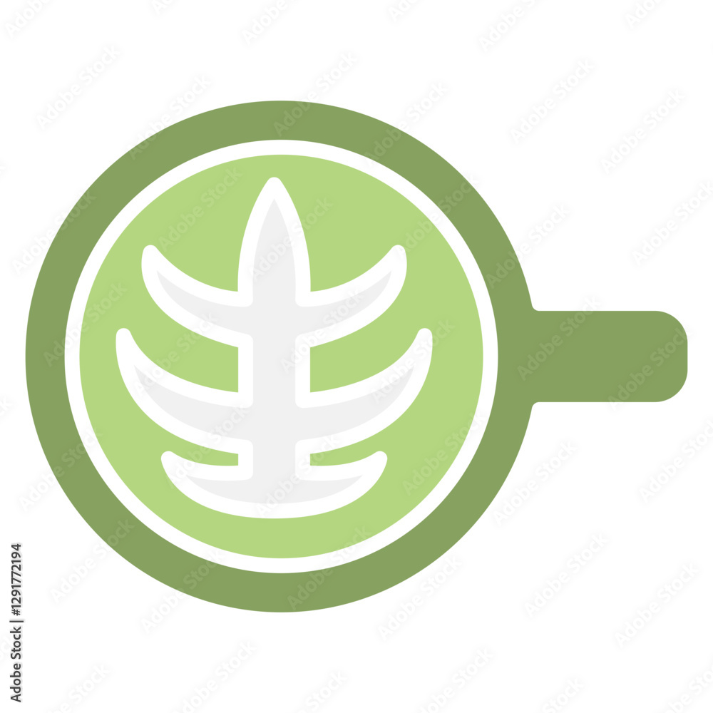 Matcha latte icon in flat color style Matcha latte icon in flat color style