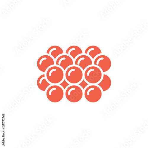 Salmon egg icon in flat color style