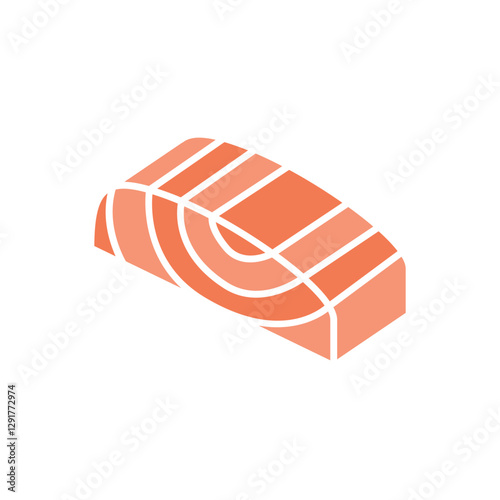 Salmon icon in flat color style