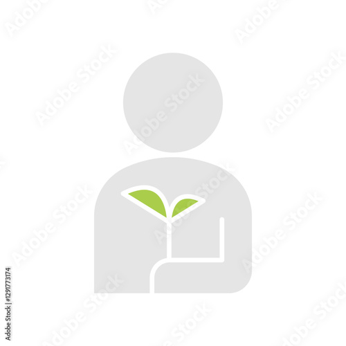 Environmentalist icon in flat color style