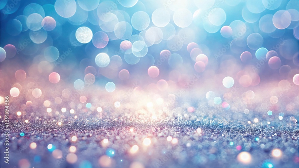 Fototapeta premium Shimmering Glittering Background with Pastel Bokeh Lights and Sparkling Texture Ideal for Festive Designs and Elegant Presentations