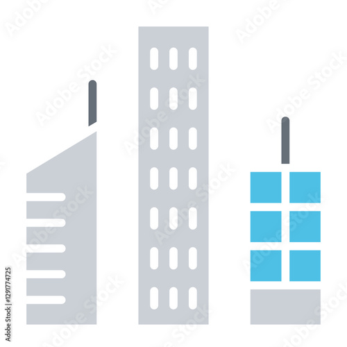 Condo icon in flat color style