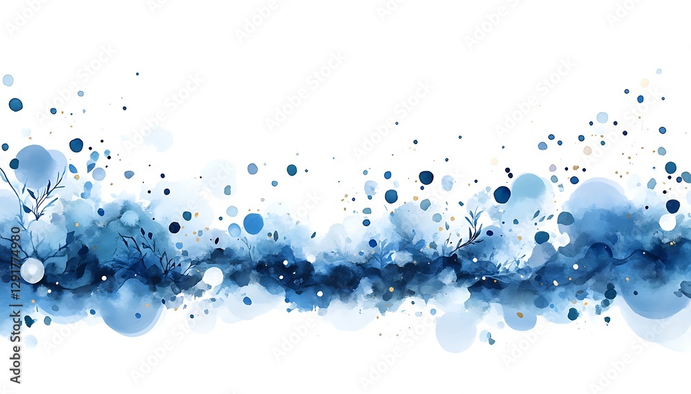 Abstract Watercolor Blue Background