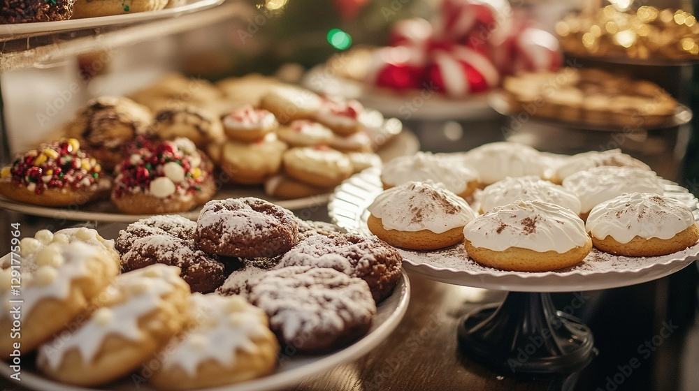 Naklejka premium a holiday baking competition where neighbors compete to create the most delicious, festive treats.