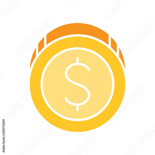 coin, stack coin, money icon in flat color style