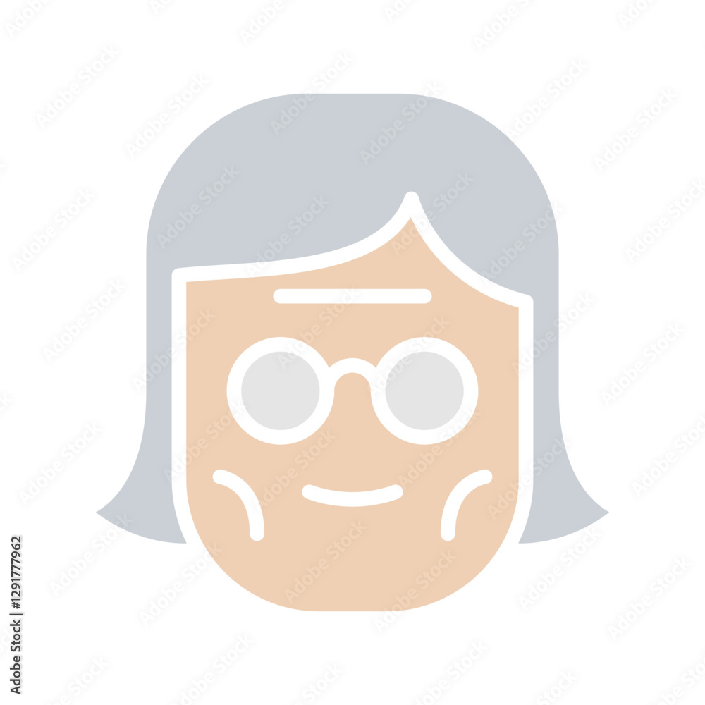 old woman icon in flat color style old woman icon in flat color style