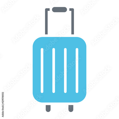 Baggage icon in flat color style