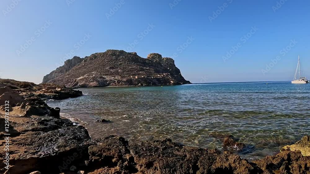 Rocky coastal landscape of the Mediterranean Sea in Spain Rocky coastal landscape of the Mediterranean Sea in Spain