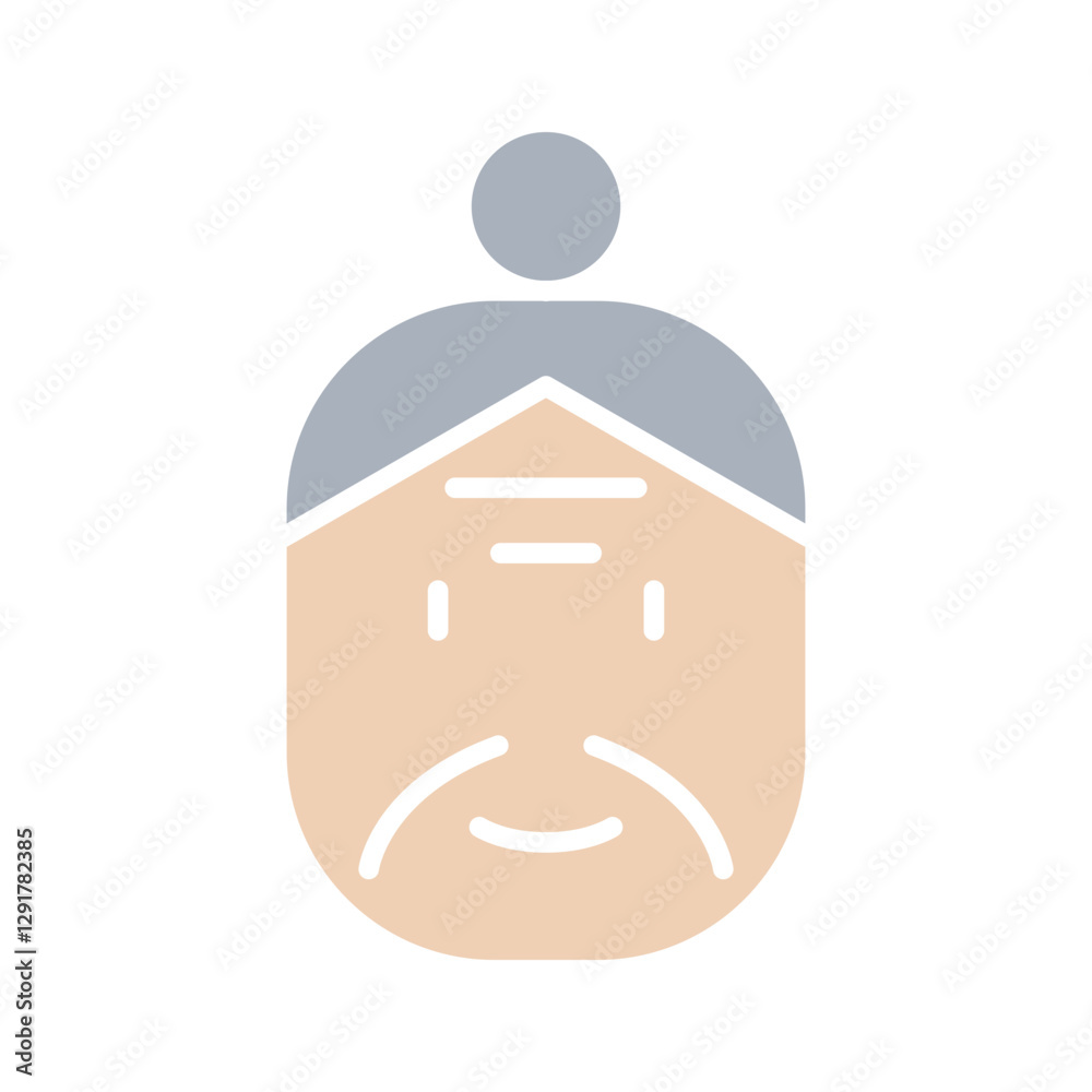 elder icon in flat color style elder icon in flat color style