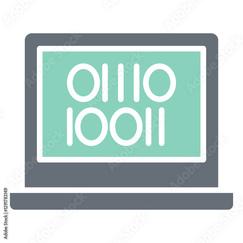 Database icon in flat color style