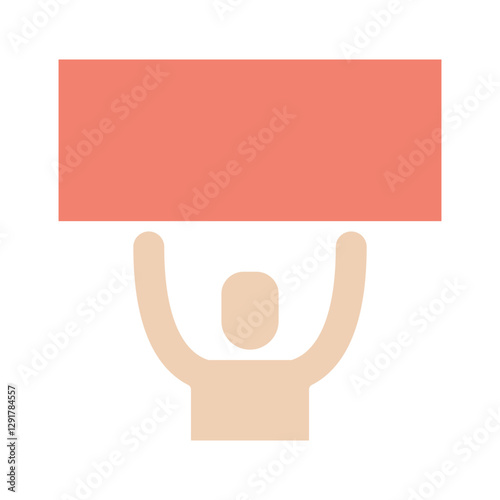 Protest icon in flat color style