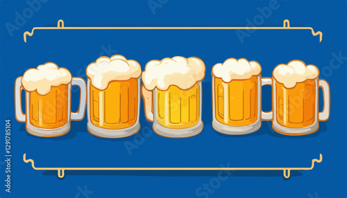 Beer Mugs Collection Vector