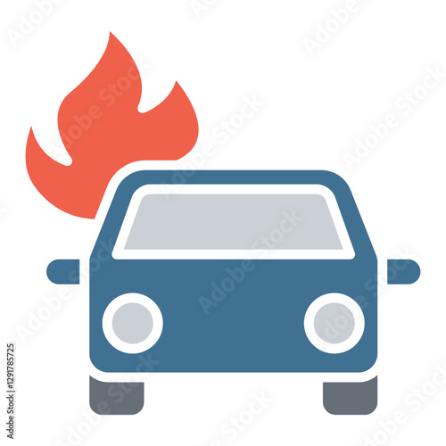 Car bomb icon in flat color style