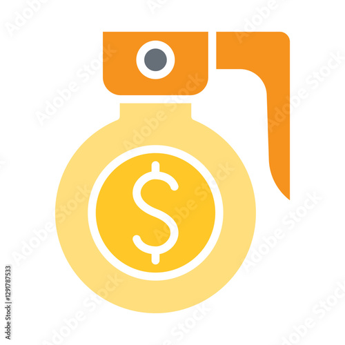 Business war icon in flat color style