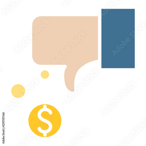 Business sanction icon in flat color style