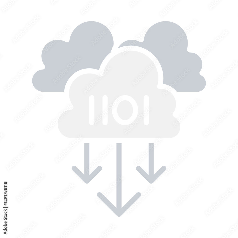 Cloud computing icon in flat color style Cloud computing icon in flat color style