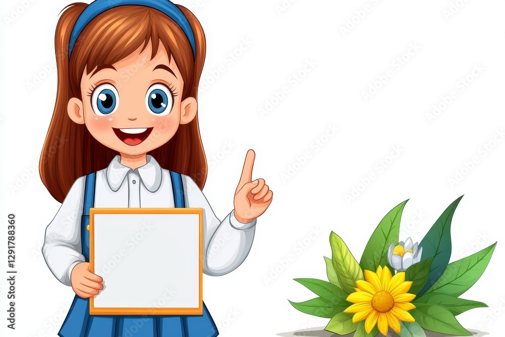 a 2D cartoon illustration of a teacher explaining the seasons with a poster, educational and clear, white background a 2D cartoon illustration of a teacher explaining the seasons with a poster, educational and clear, white background