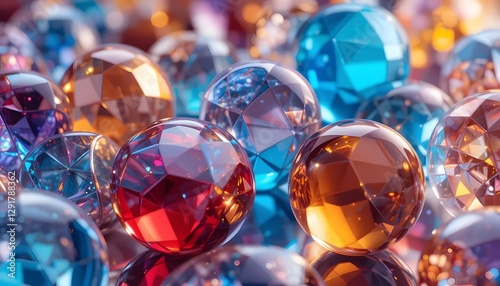 Ethereal Floating Iridescent Glass Cylinders a Captivating Futuristic 3D Masterpiece