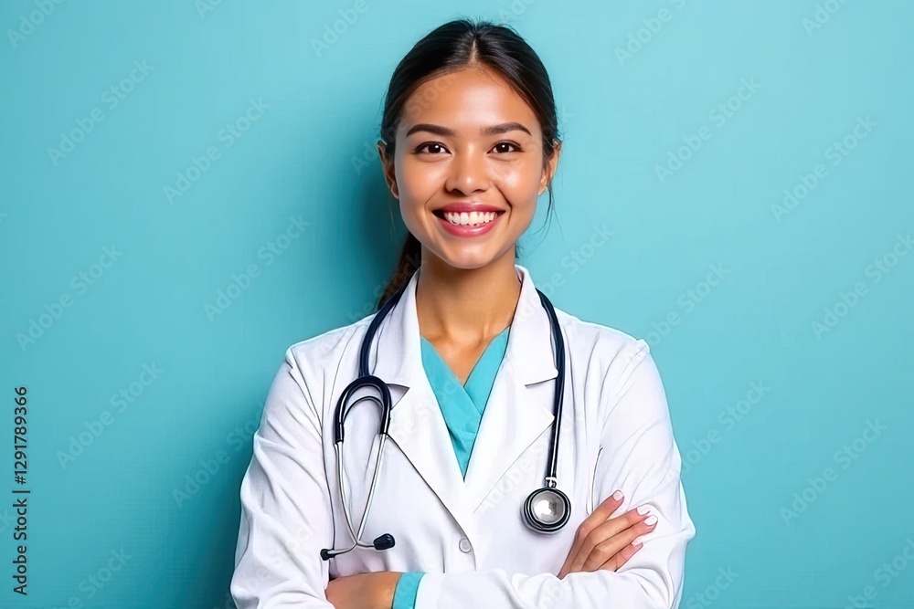Friendly Female Doctor Smiling, Healthcare Professional Portrait Friendly Female Doctor Smiling, Healthcare Professional Portrait