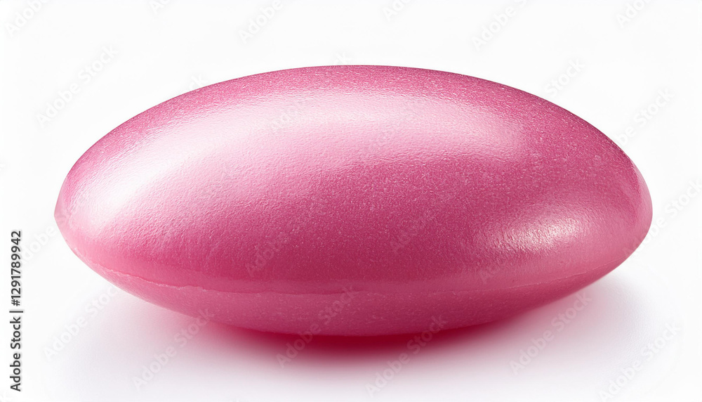 puffed round pink chewing gum isolated on a white background puffed round pink chewing gum isolated on a white background