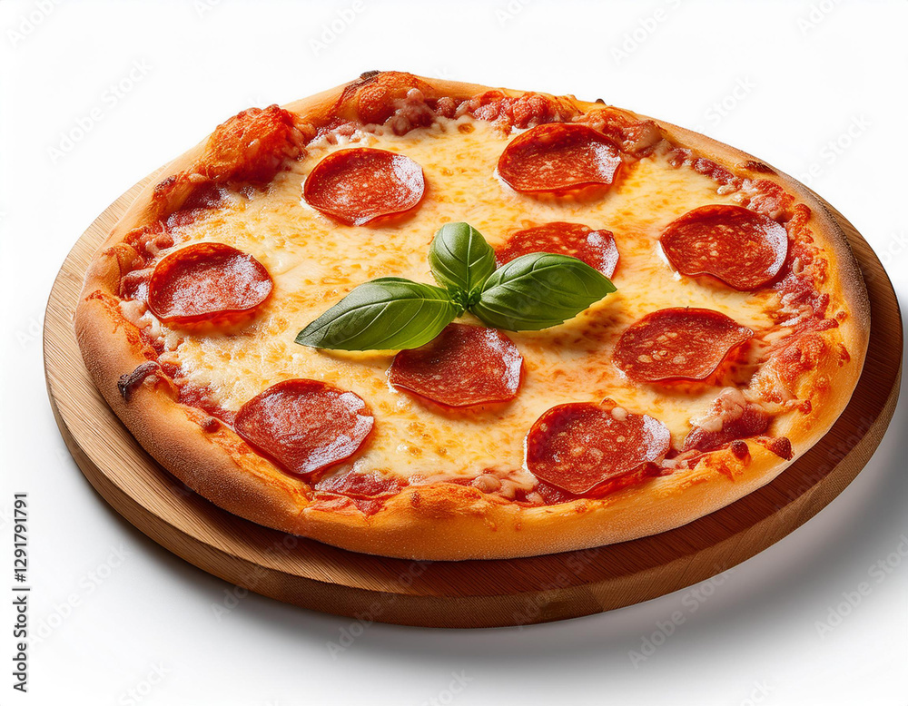 Pizza with salami and chorizo Pizza with salami and chorizo
