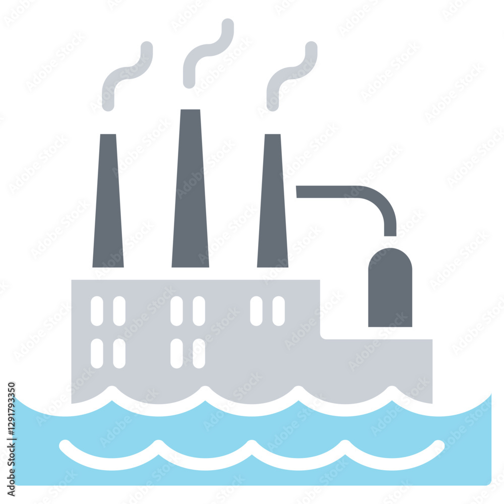 Fototapeta premium water pollution icon in flat color style