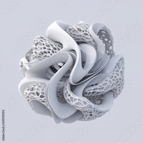 3d render of abstract detailed shape. Surreal futuristic background.
