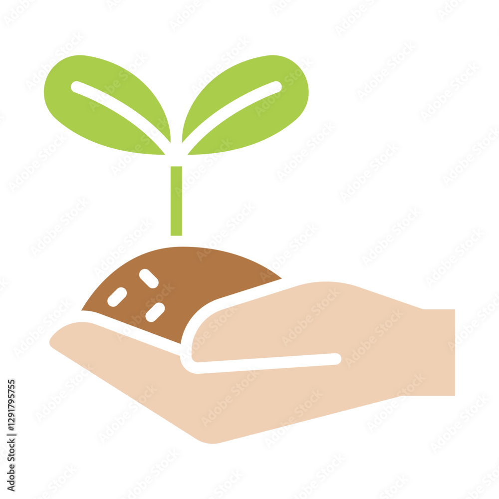 Conservation icon in flat color style Conservation icon in flat color style
