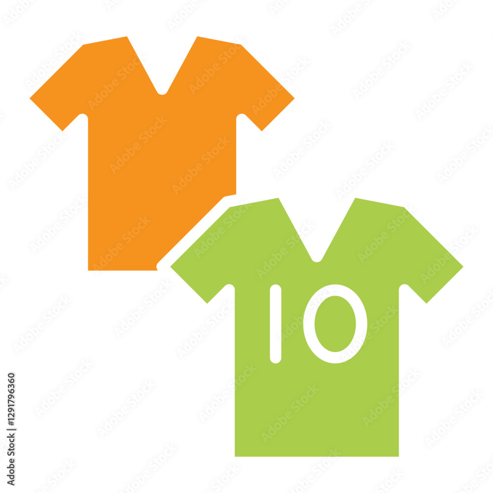 Soccer T-shirt icon in flat color style Soccer T-shirt icon in flat color style