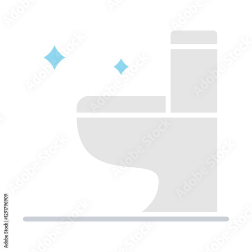 flush toilet icon in flat color style