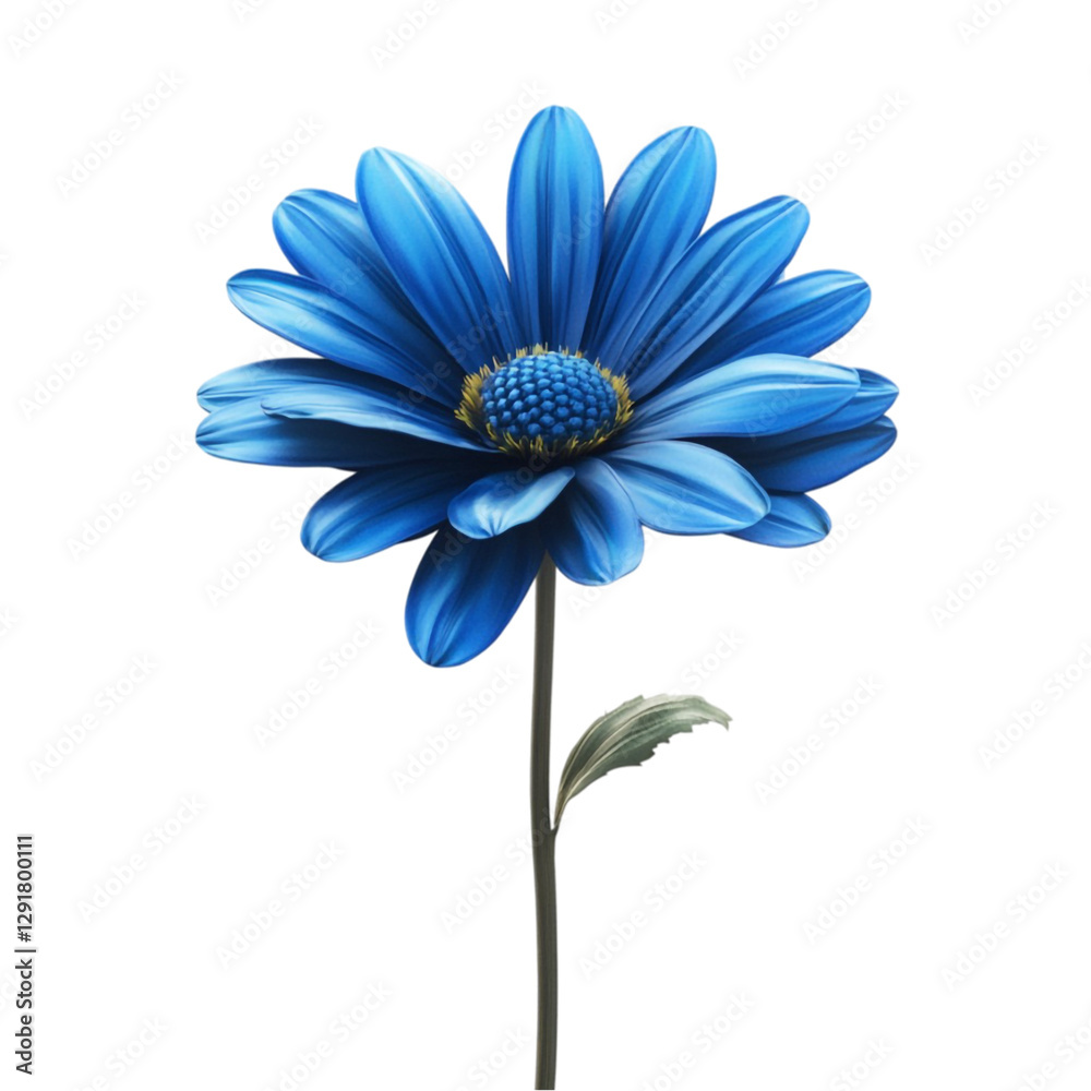 Fototapeta premium Vibrant Blue Flower Artistic Digital Design Abstract Background
